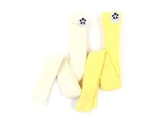 Mini Rodini leggings yellow/offwhite rib (2-pak)